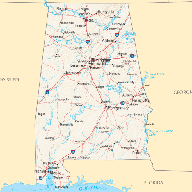 Map Of Colleges In Alabama