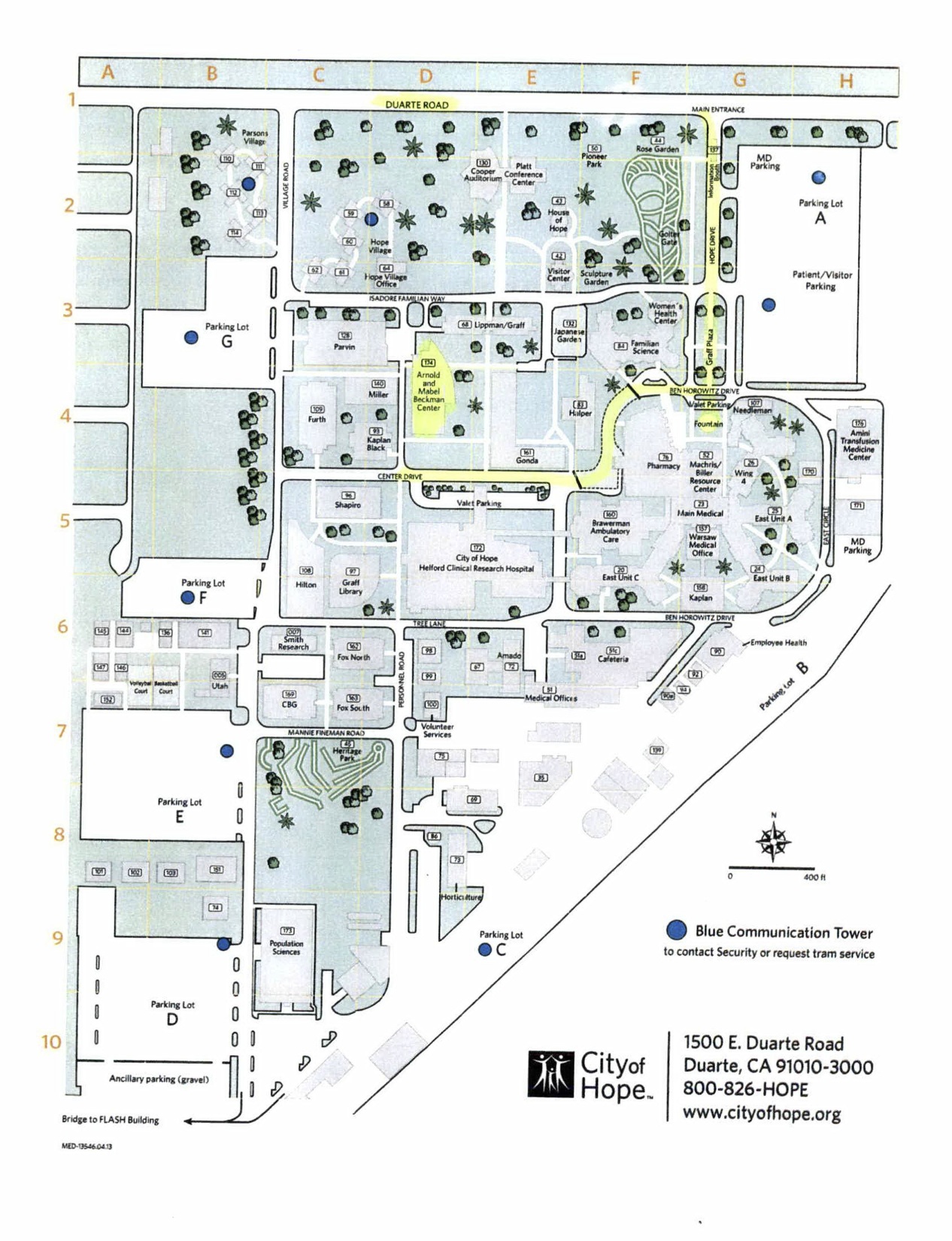 City Of Hope Duarte Campus Map