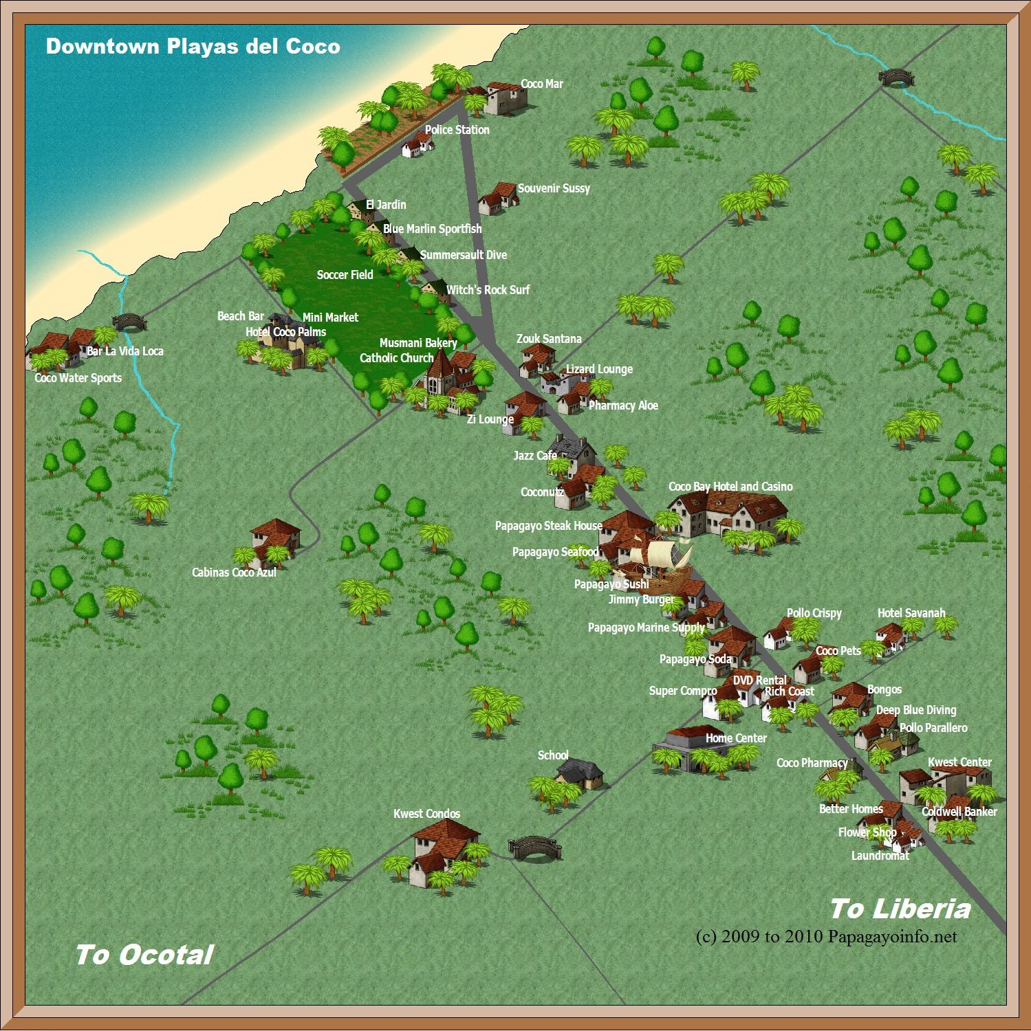 Map of Playa del Coco, Costa Rica