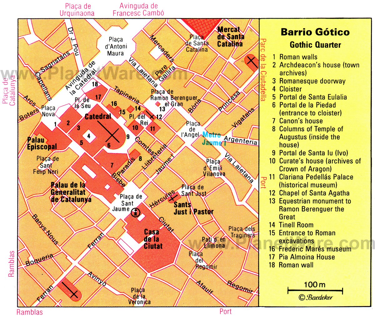 Map of Barcelona's Gothic Quarter