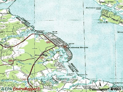 Topographic Map of Colonial Beach