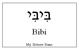 What Does Bibi Mean In Hebrew