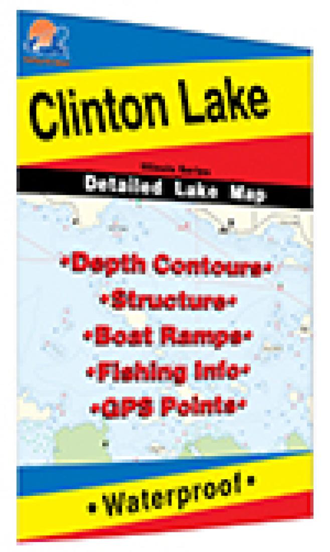 Clinton Lake Fishing Map by Fishing Hot Spots