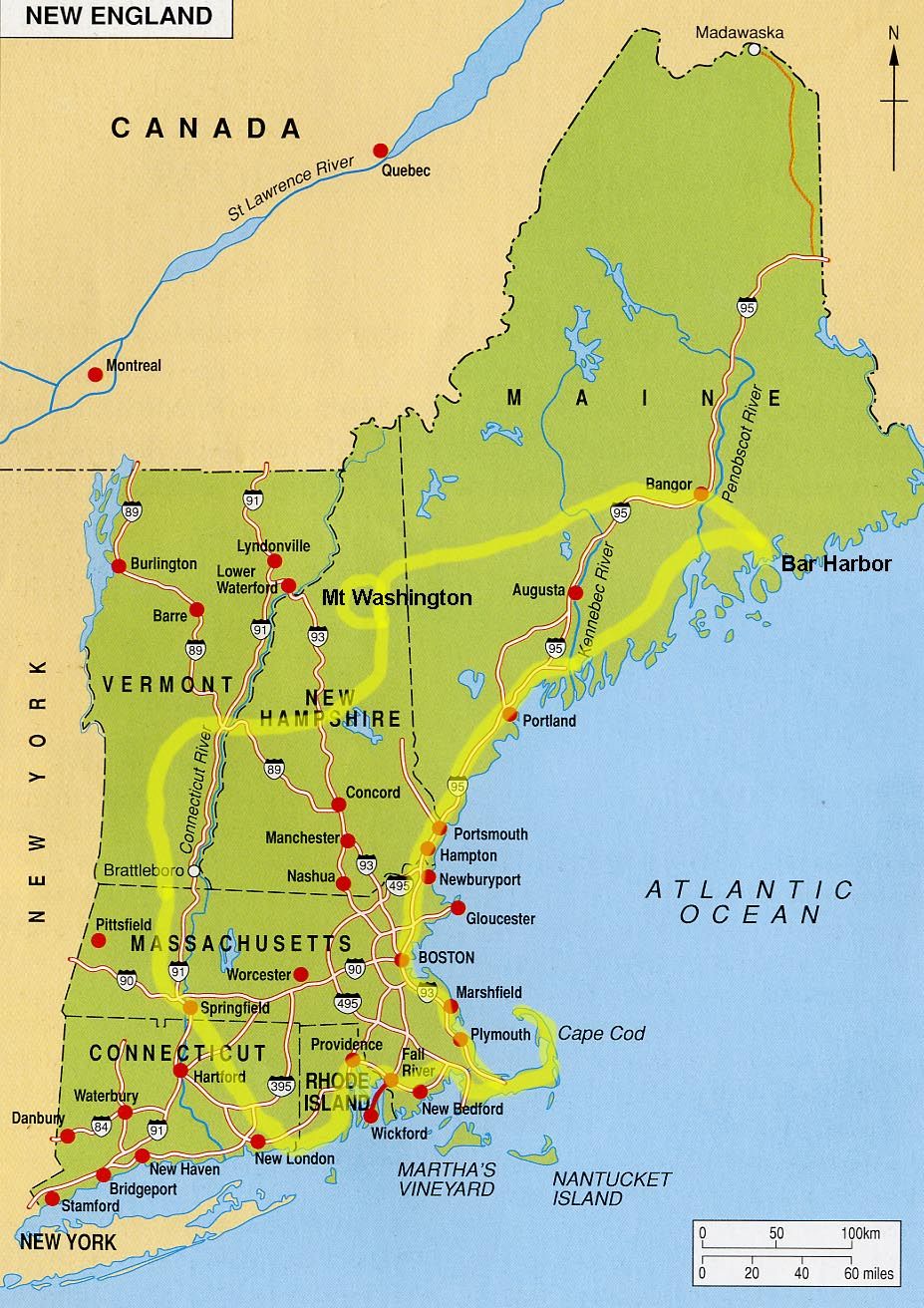 New England Coast Map