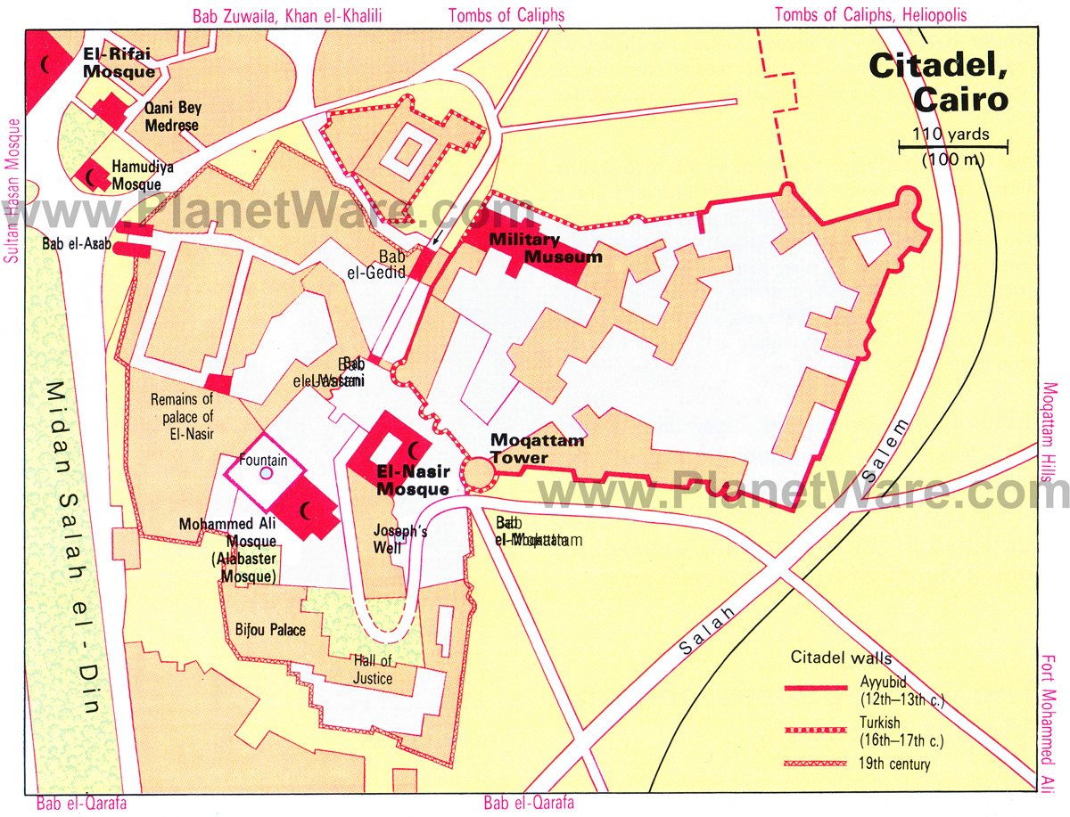 Cairo Citadel Attractions Map