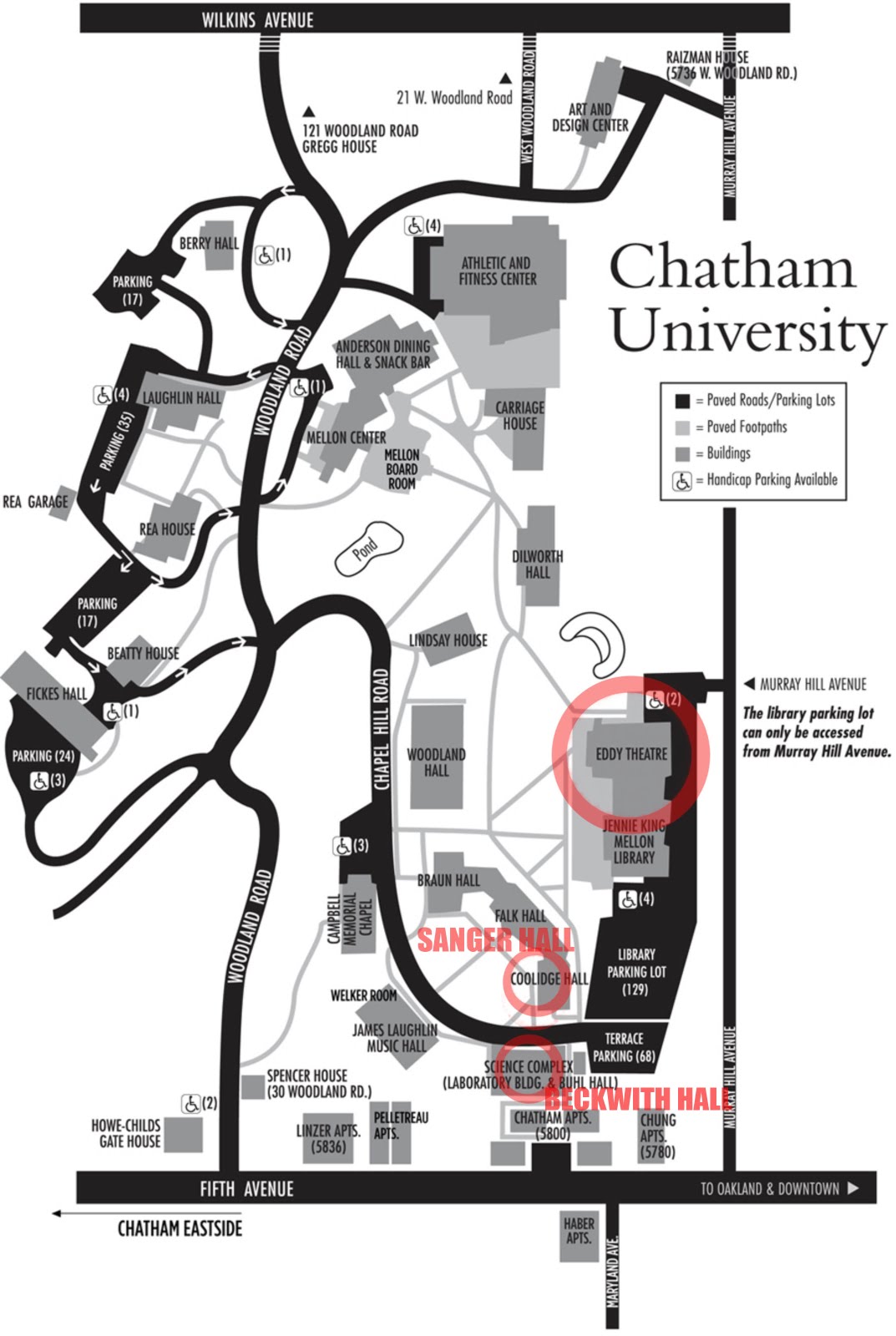 Chatham University Campus Map Description