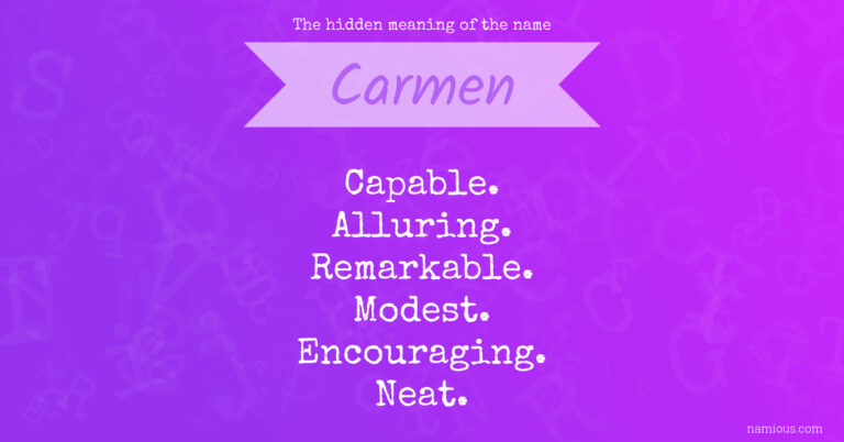 What Does Carmen Mean In Spanish