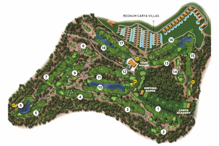 Map Of Golf Courses In Belek Turkey