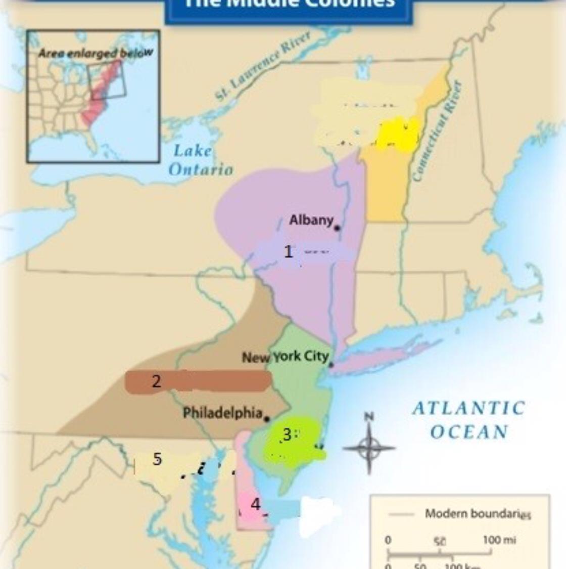 Map of New York Colonies