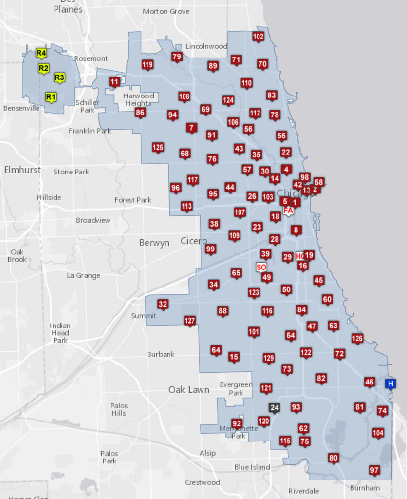 Chicago fire stations map