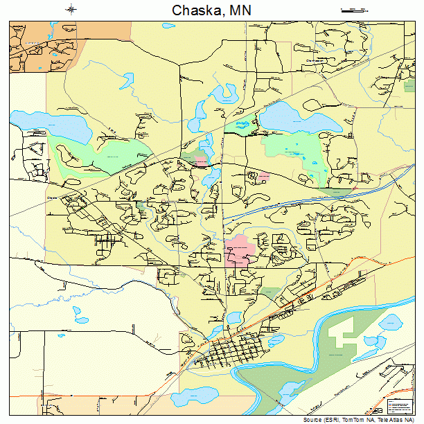 Street map of Chaska, Minnesota
