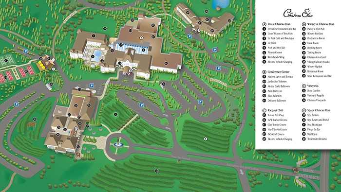 Chateau Elan Winery & Resort Overview Maps