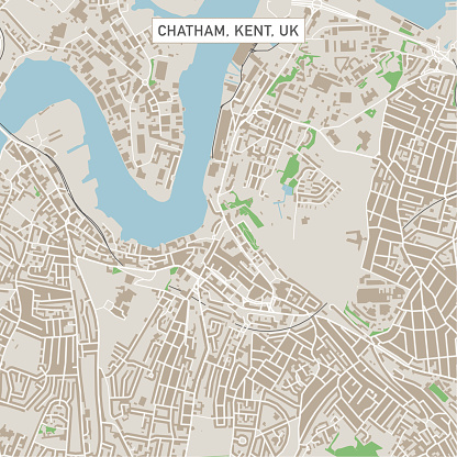 Chatham Kent UK City Street Map Stock Illustration