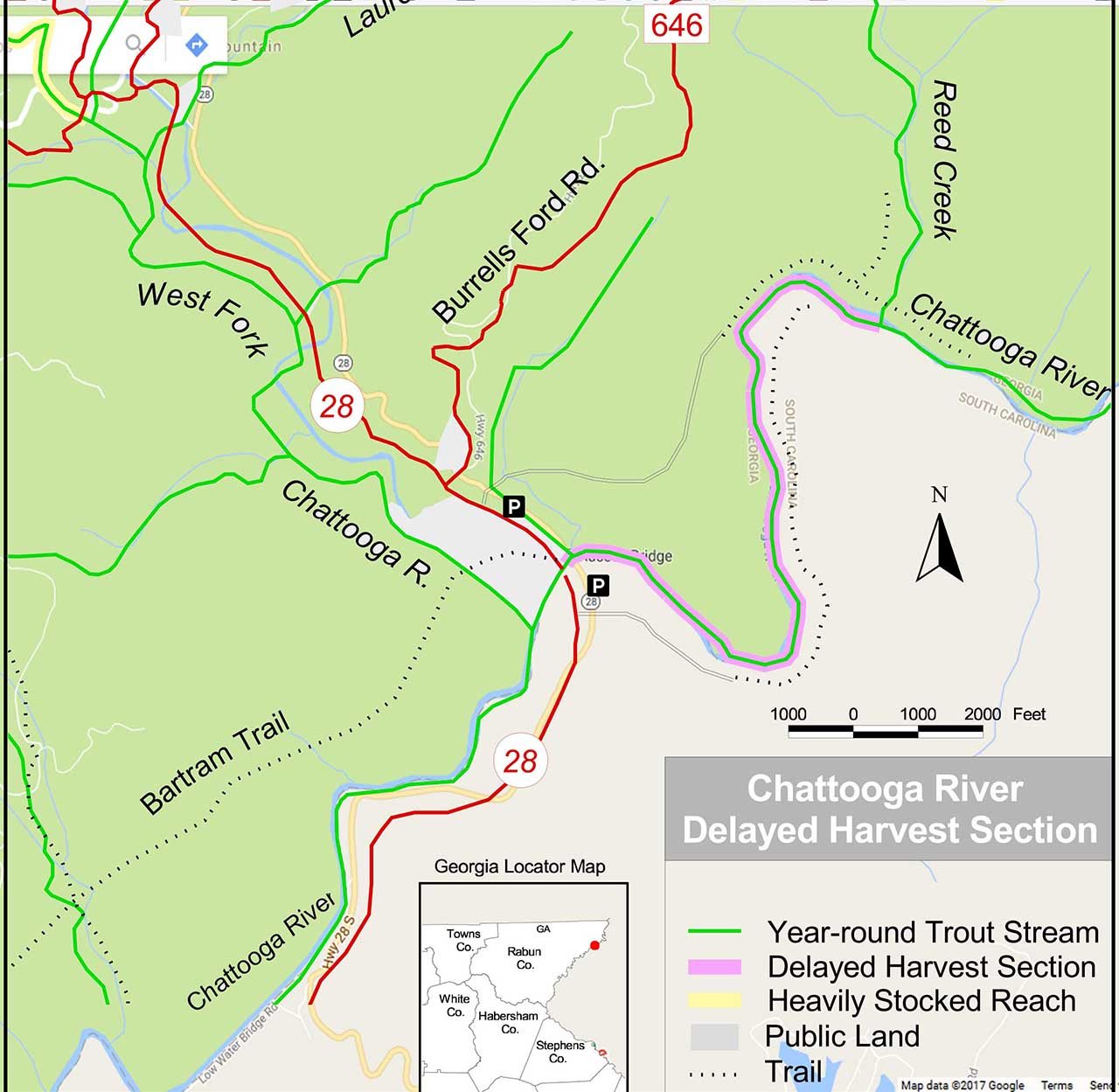 Chattooga River Map