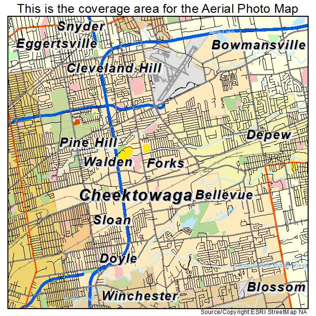 Aerial Photography Map of Cheektowaga, NY New York