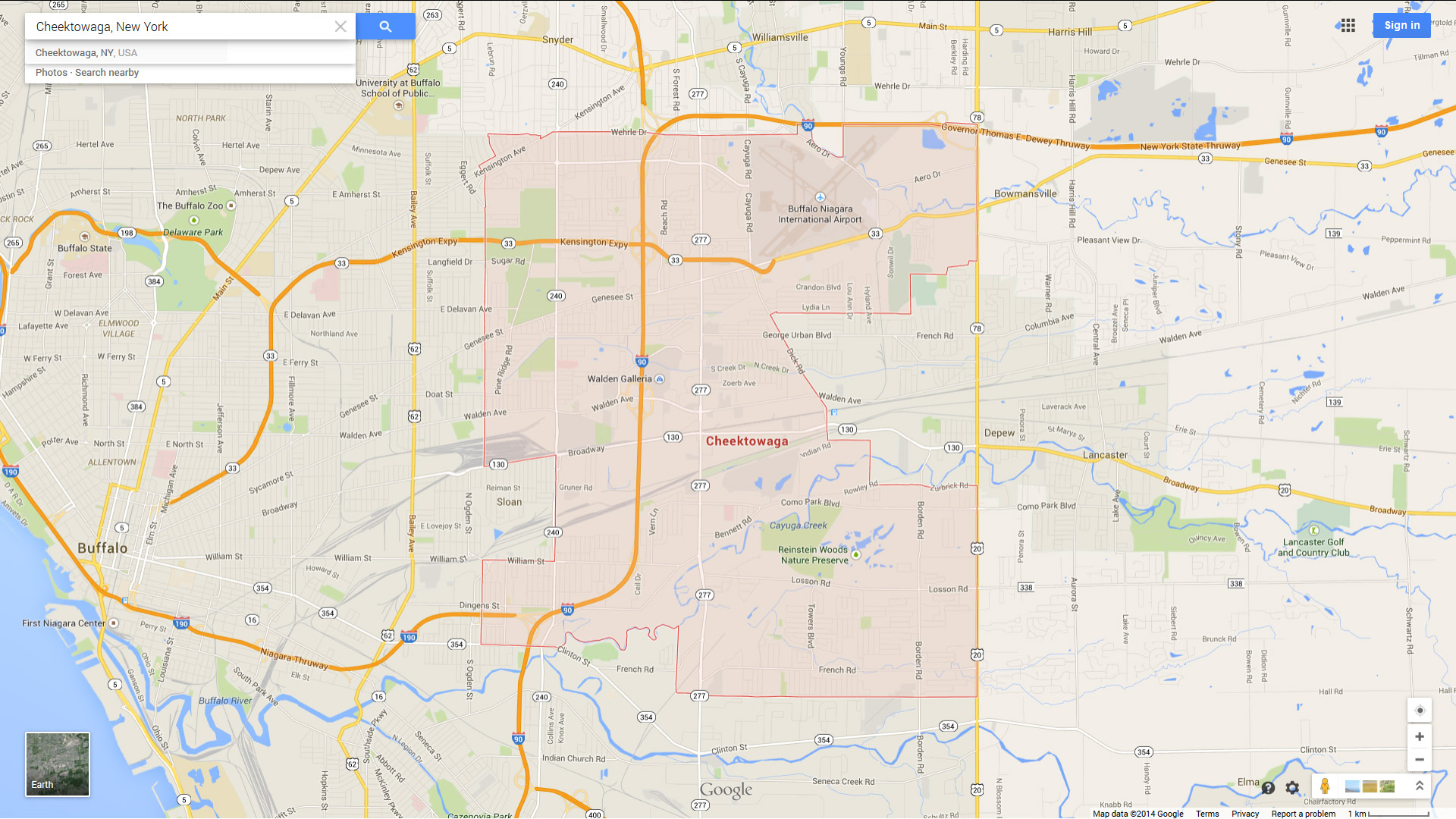 Cheektowaga, New York Map