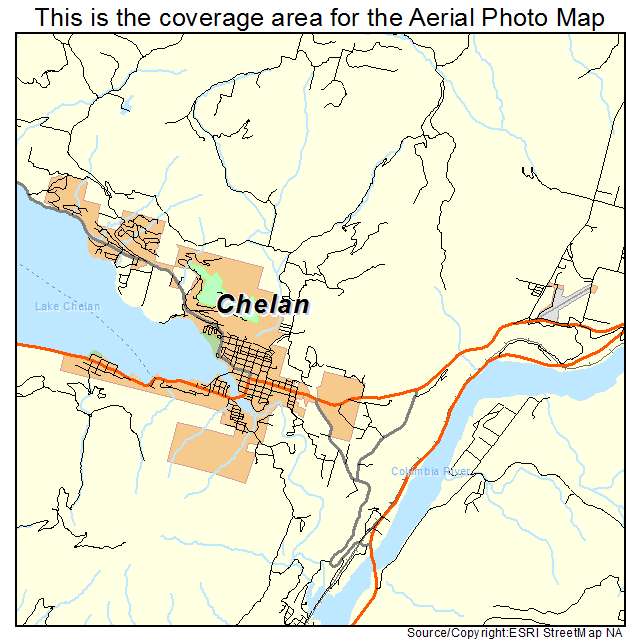 Aerial Photography Map of Chelan, WA Washington