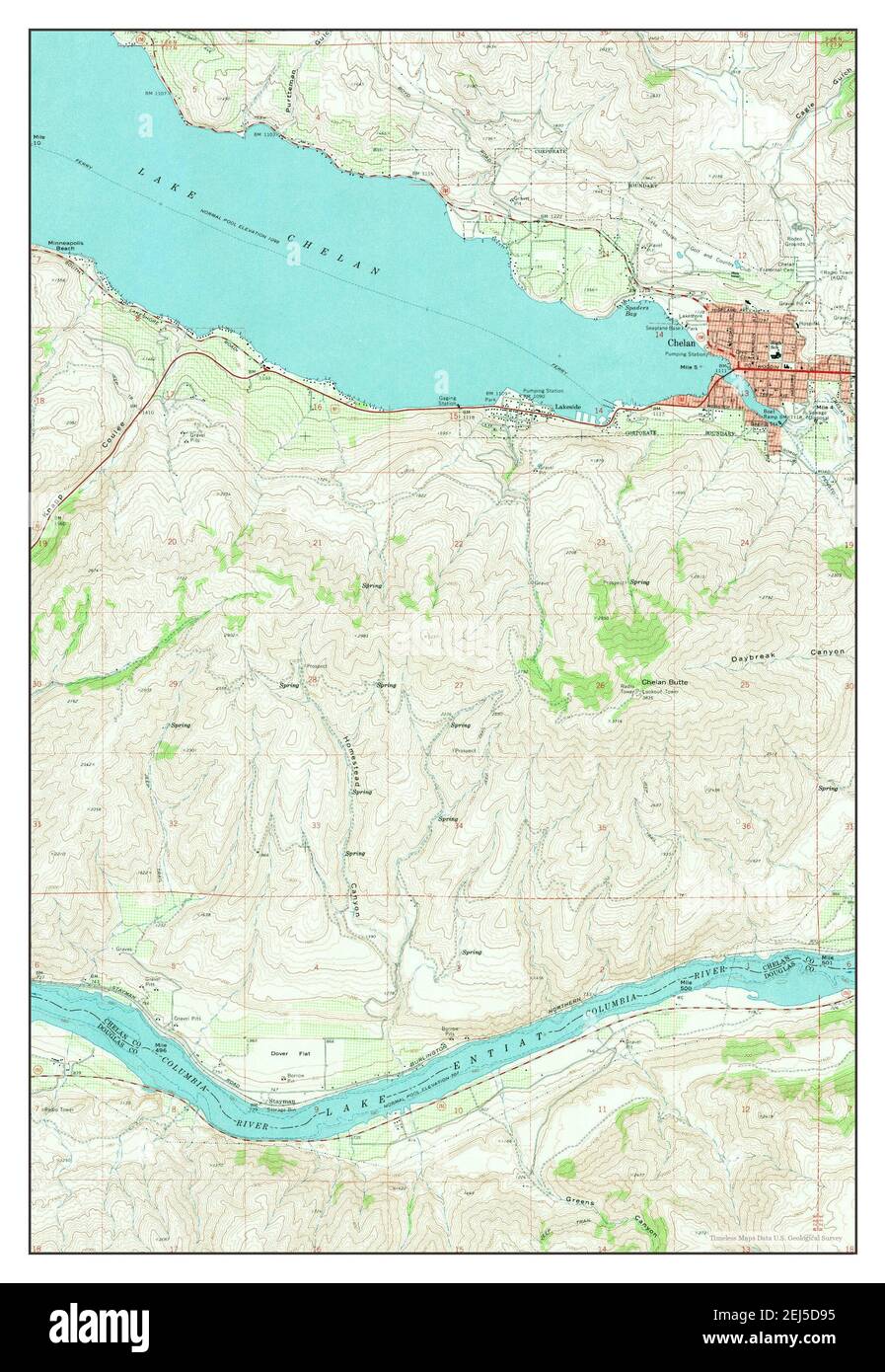 Alternate Historical Map of Chelan from 1968