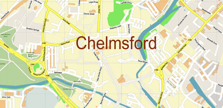 Map Of Chelmsford Essex Uk
