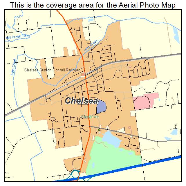 Aerial Photography Map of Chelsea, MI Michigan