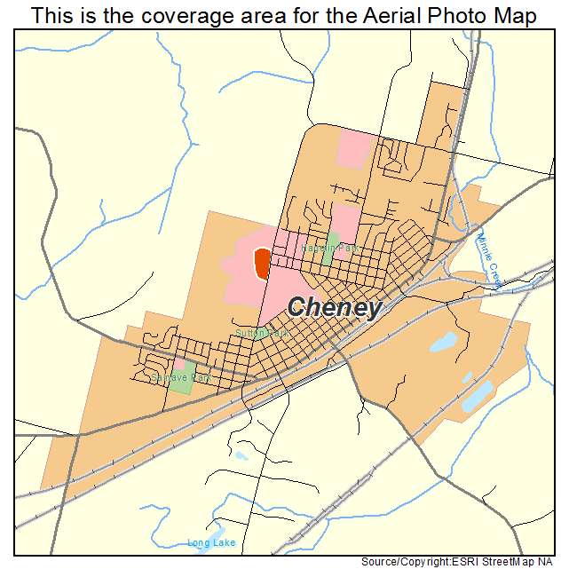 Aerial Photography Map of Cheney, WA Washington