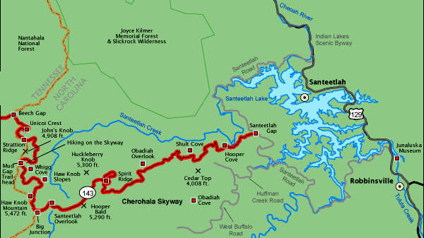 Cherohala Skyway North Carolina Section Map