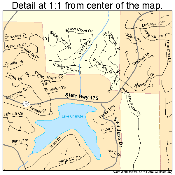 Street Map of Cherokee Village Arkansas