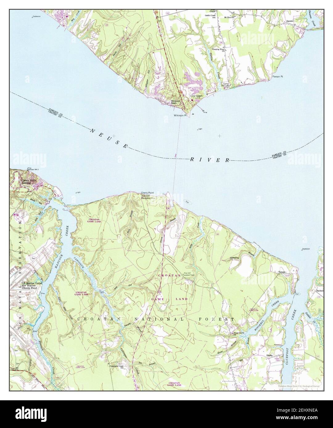 1949 Map of Cherry Point, North Carolina