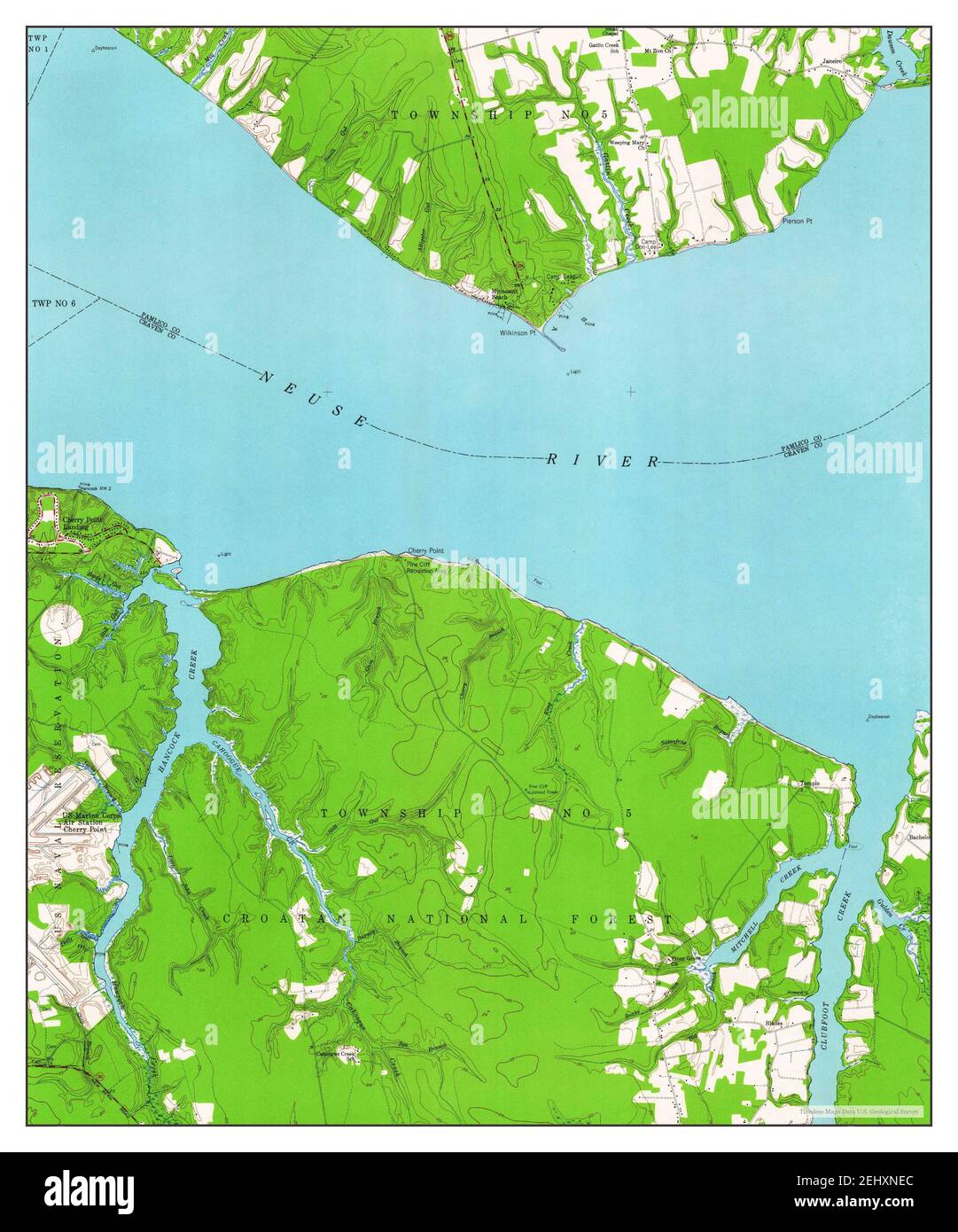 1951 Map of Cherry Point, North Carolina