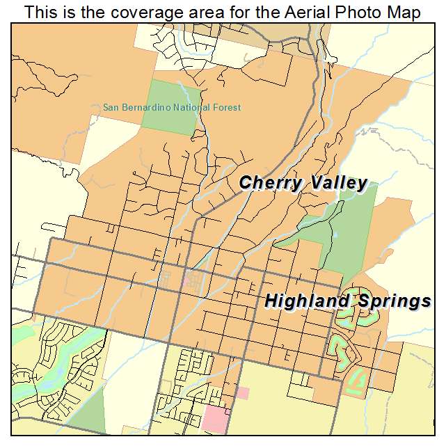 Aerial Photography Map of Cherry Valley, CA