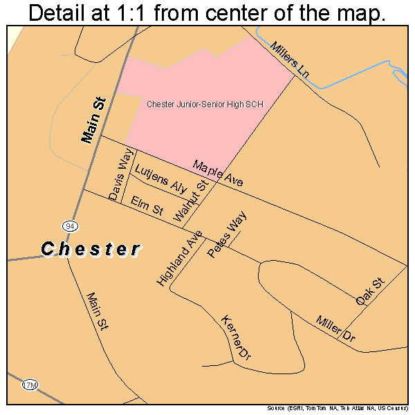 Detailed Chester NY Map
