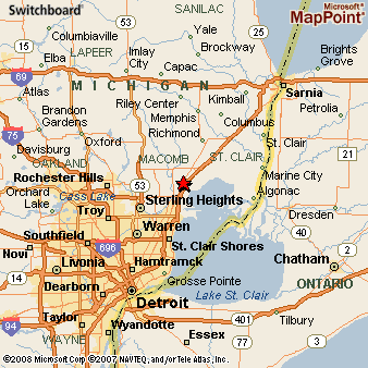 Chesterfield, Michigan Area Map & More