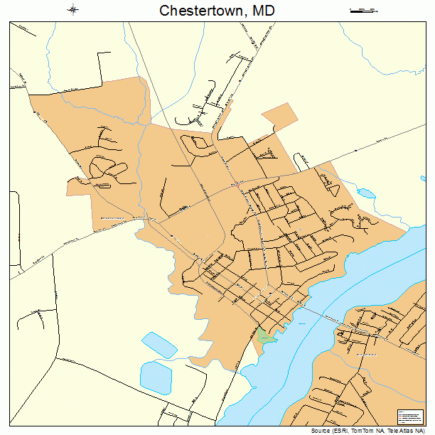 Street Map of Chestertown Maryland
