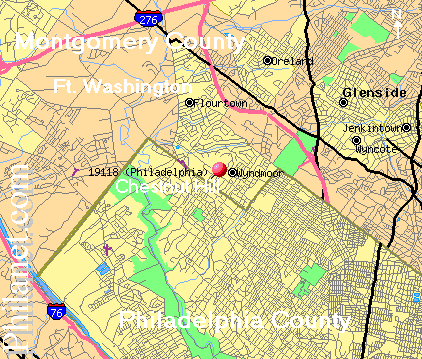 Detailed Map of Chestnut Hill