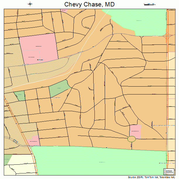 Chevy Chase Maryland Street Map