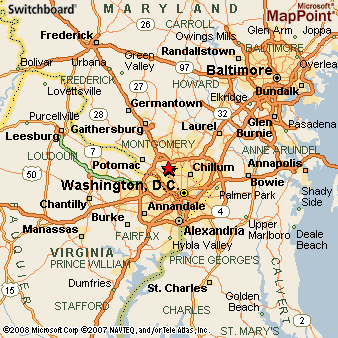 Chevy Chase, Maryland Area Map