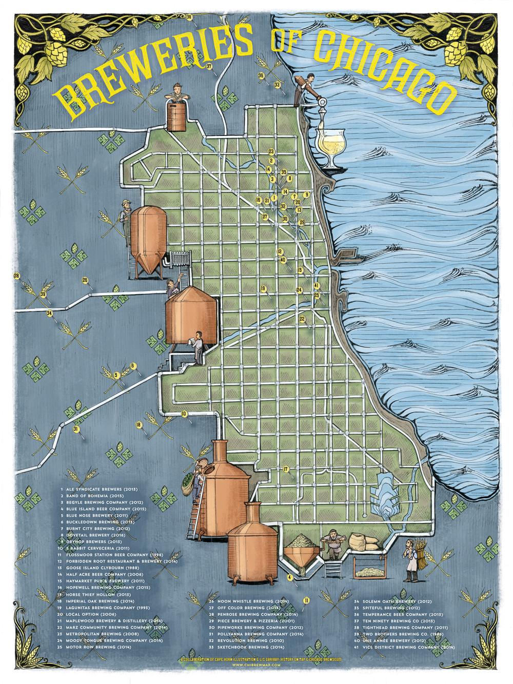 Chicago brewery map