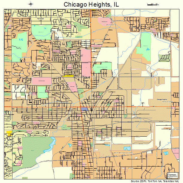 Chicago Heights Illinois Street Map 1714026