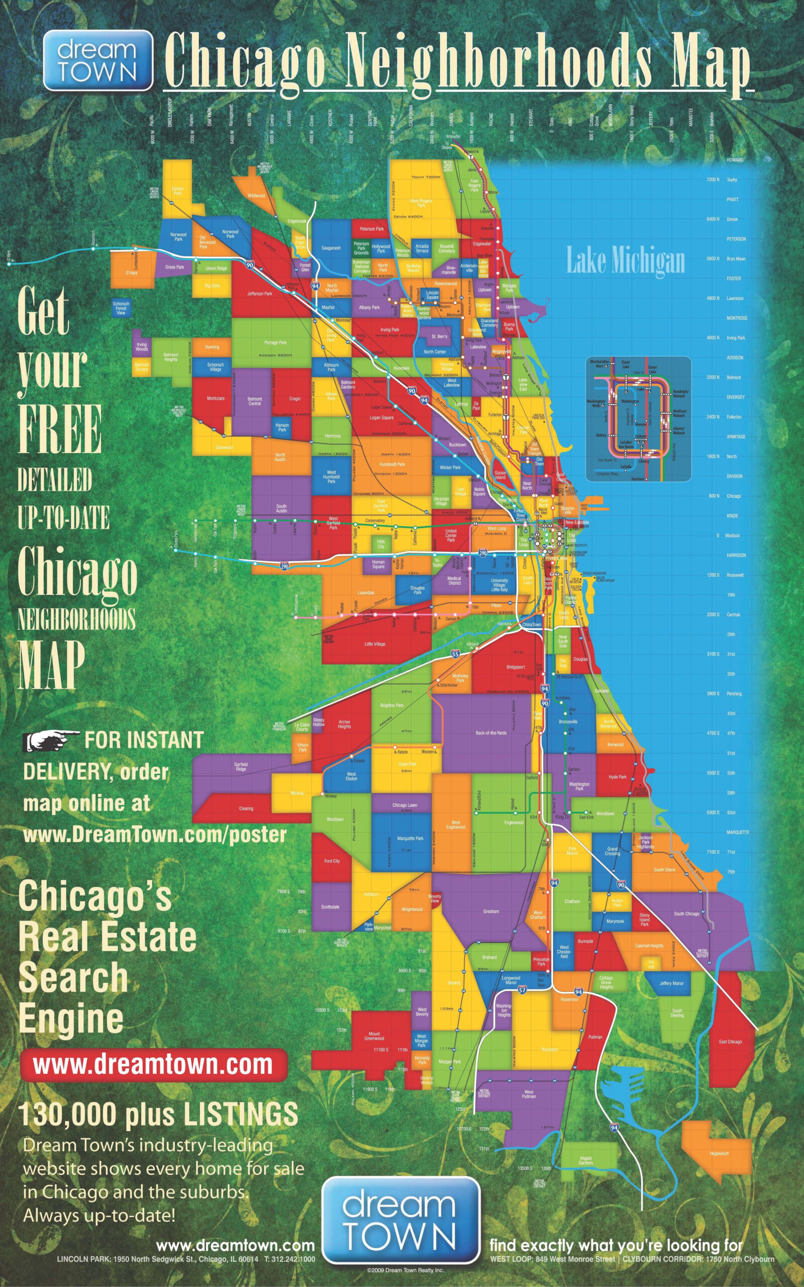 Chicago Neighborhoods Map Chicago Neighborhoods Chicago Poster
