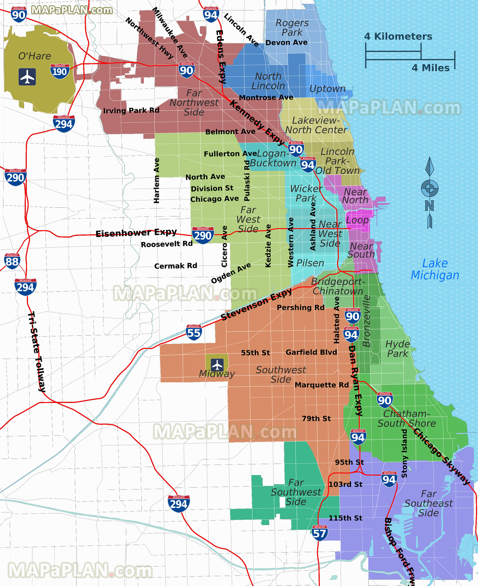 Printable Map Of Chicago Neighborhoods