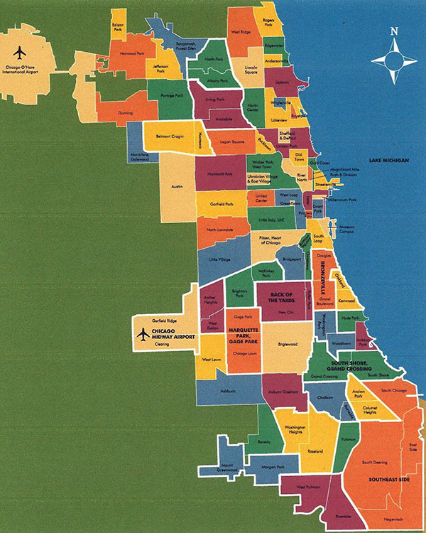 Chicago Neighborhood Map by Brigid Theodora