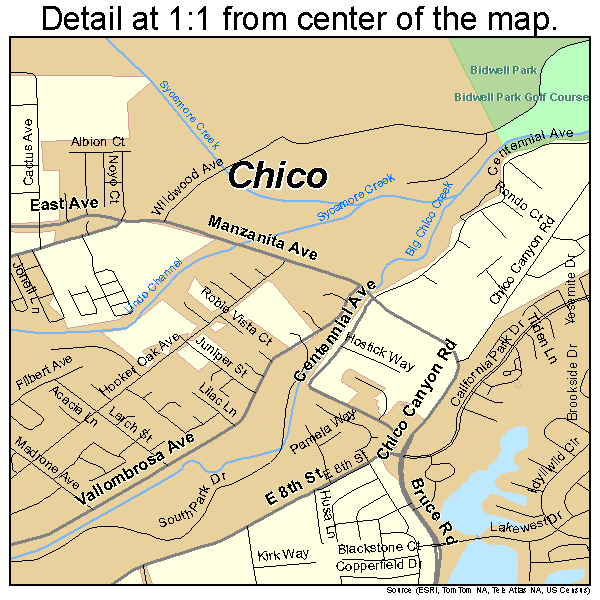 Chico California Map Detail