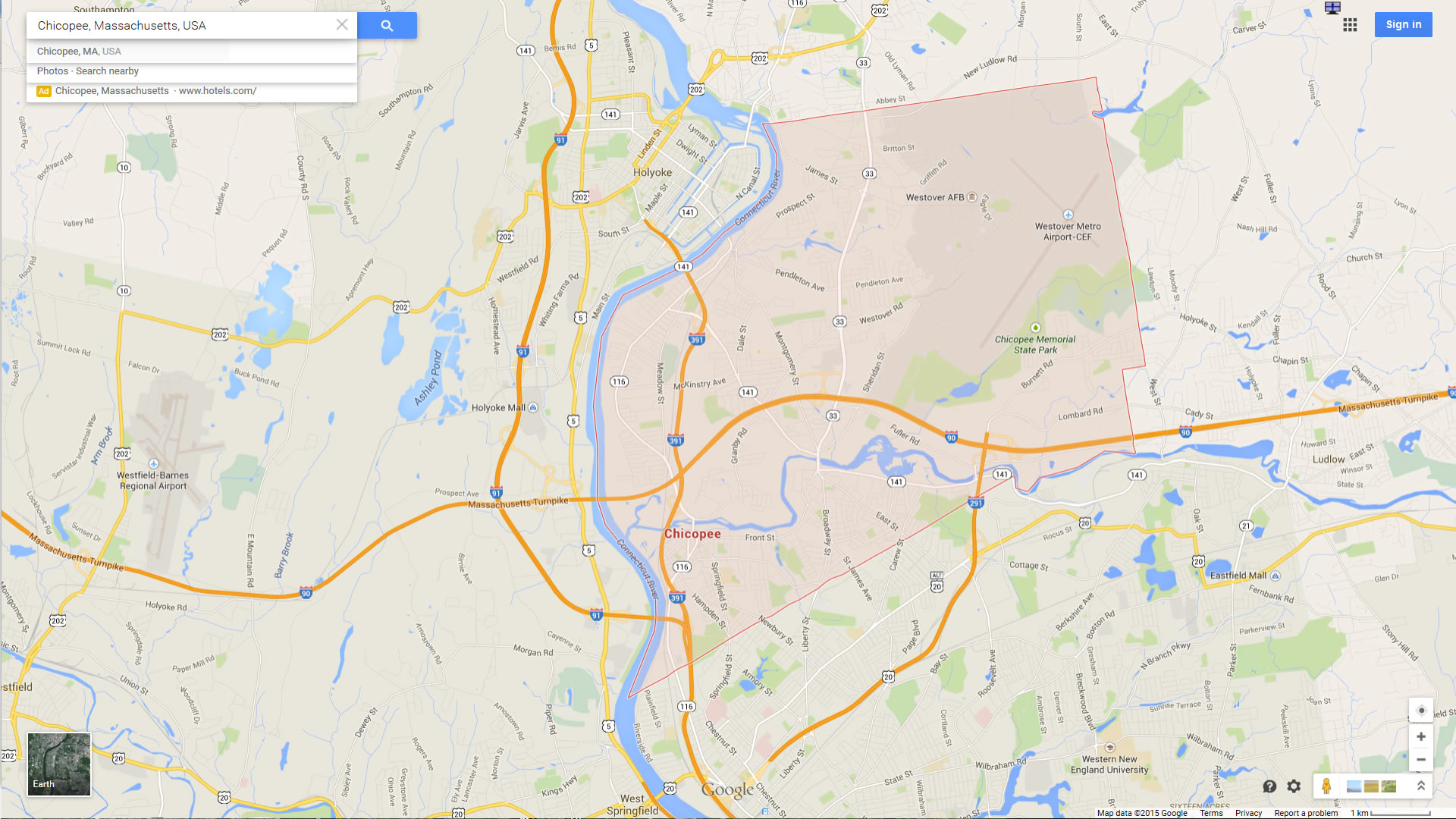 Chicopee, Massachusetts Map