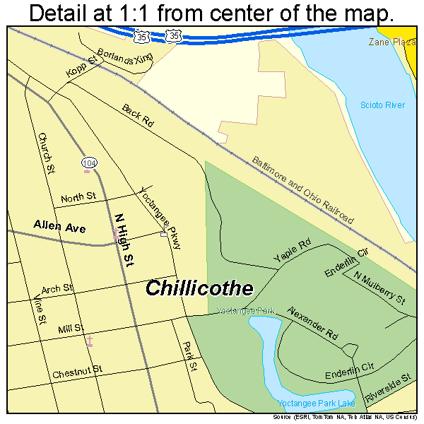 Chillicothe Ohio Detail Map