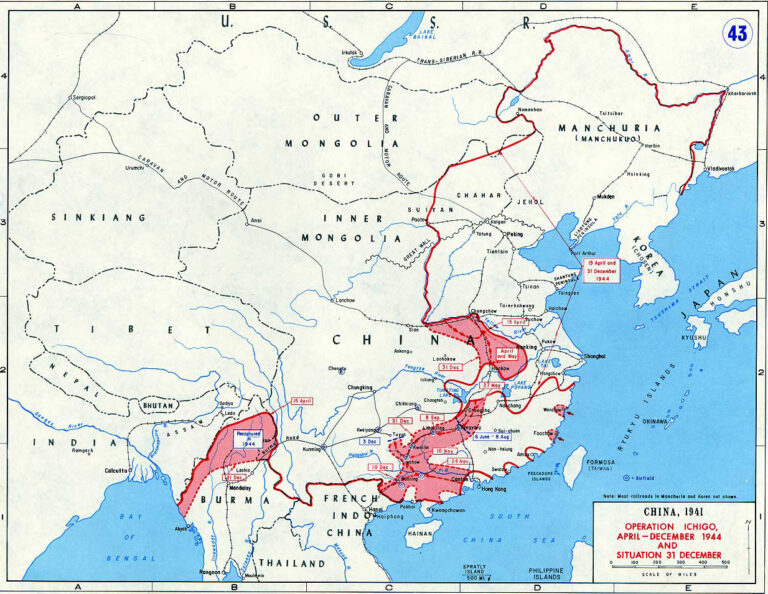 Map Of China In Ww2