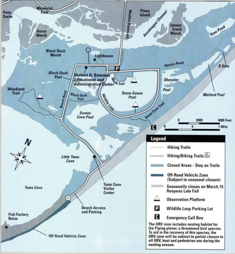 Map Of Chincoteague And Assateague Island