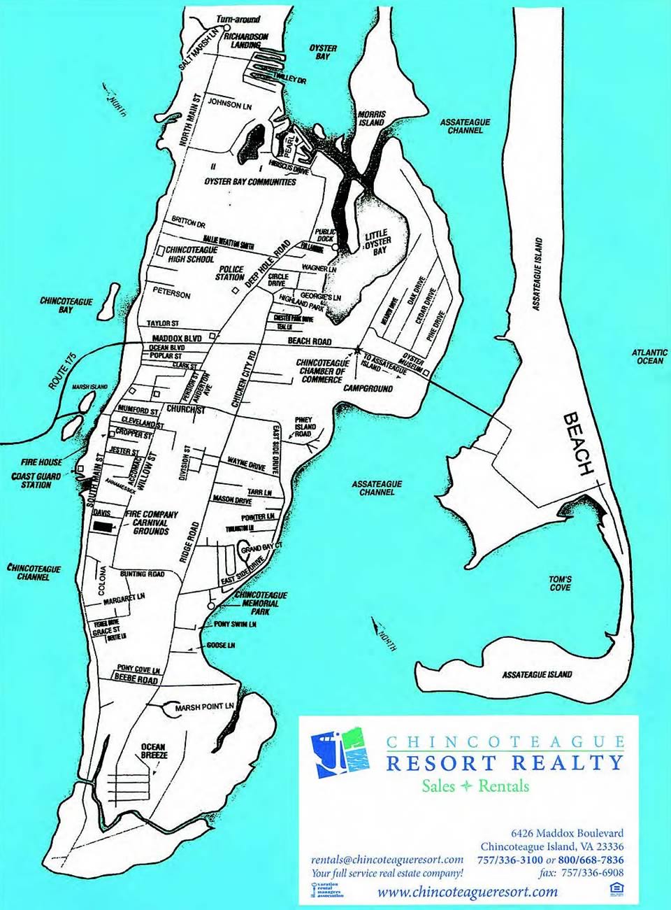 Island Map | Chincoteague Resort