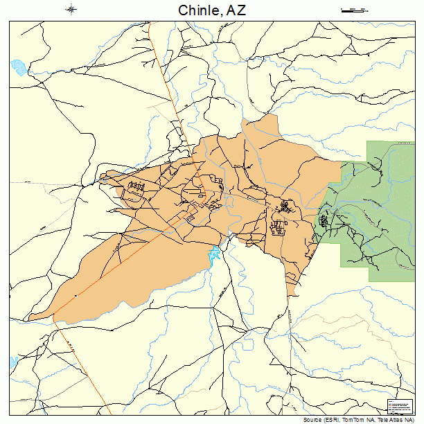 Chinle Arizona Street Map Alternate Version