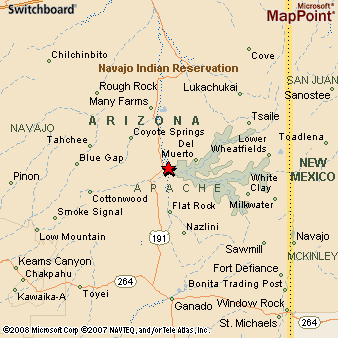 Chinle, Arizona Area Map