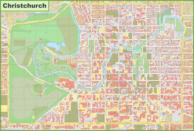 Map Of Christchurch Cbd